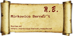 Mirkovics Bernát névjegykártya